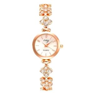 Rose Gold Luxury Wrist Bracelet Rhinestones Watch